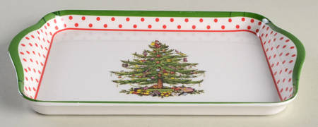 Christmas Tree 10" Rectangular Melamine Tray