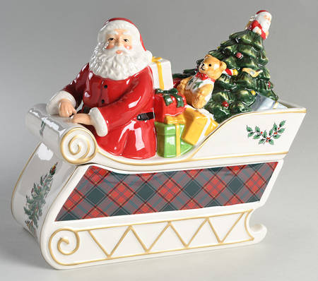 Christmas Tree Figural Cookie Jar & Lid