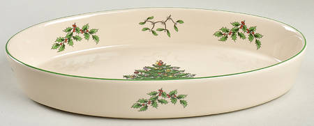 Christmas Tree 10" Oval Baker