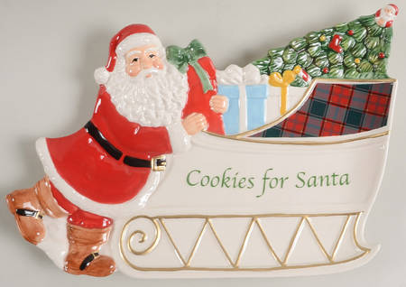 Christmas Tree 12" Cookies for Santa Platter