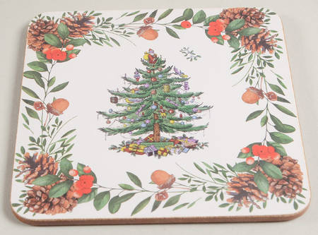 Christmas Tree Suare Corkback Coaster