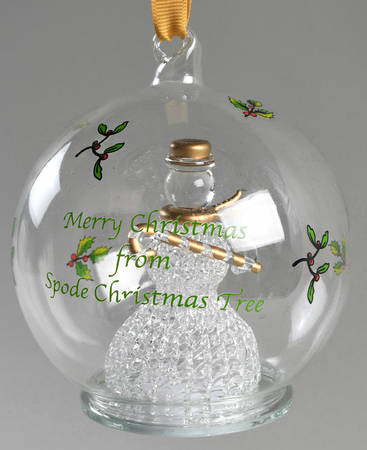Christmas Tree Ornaments Glass Snowman-Multicolor Led - No Box