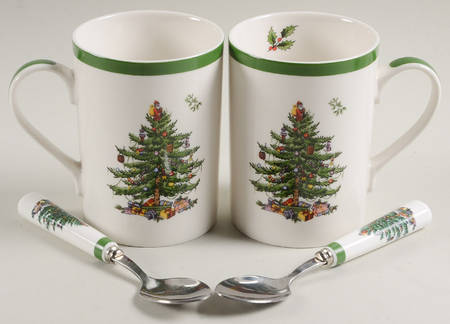 Christmas Tree 4 Pc Mug & Spoon Set (MUGM29,TSPM1)