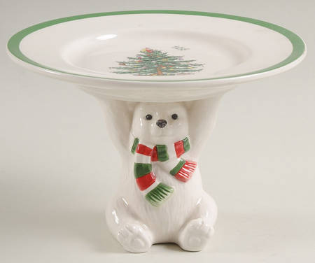 Christmas Tree Footed Small Cake Plate