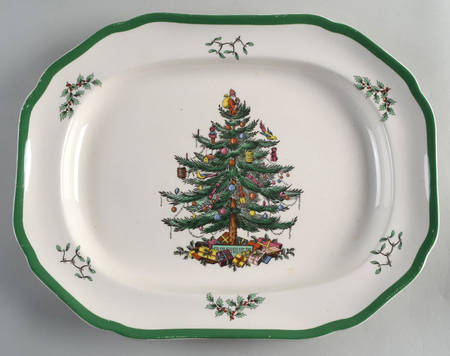 Christmas Tree 14" Oval Serving Platter