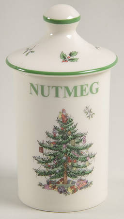 Christmas Tree Nutmeg Spice Jar & Lid