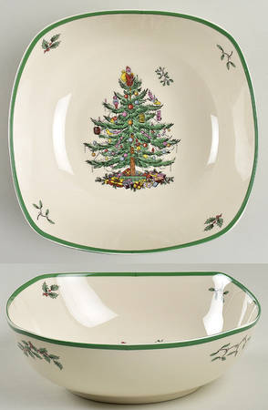 Christmas Tree 8" Square Bowl