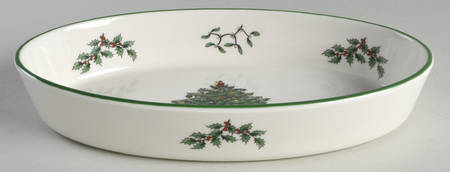 Christmas Tree 10" Oval Baker