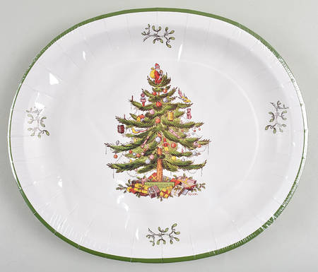 Christmas Tree (Pack of 16) Oval Paper Plates