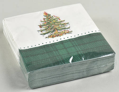 Christmas Tree Package of Paper Beverage Napkins