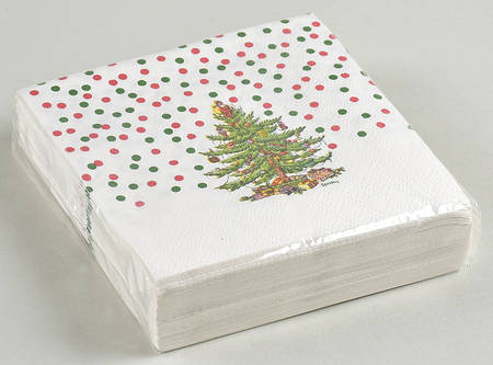 Christmas Tree Package of Paper Beverage Napkins