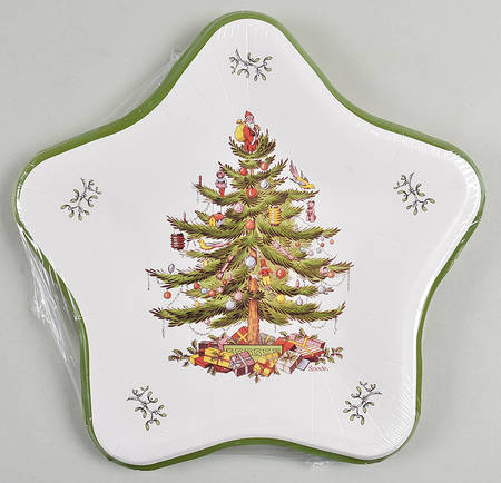 Christmas Tree (Pack of 16) Star Shape Paper Luncheon Plates