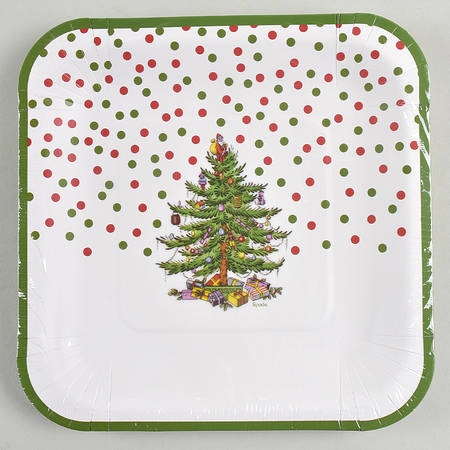 Christmas Tree (Pack of 16) Square Paper Luncheon Plates