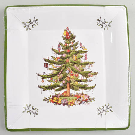 Christmas Tree (Package of 16) Square Paper Dinner Plates