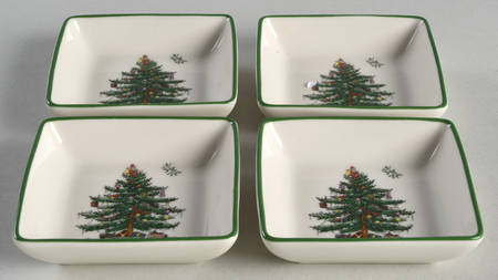 Christmas Tree 3" Square Mini Dish - Set of 4
