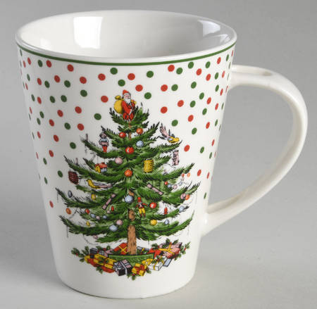 Christmas Tree Slotted Handle Mug No Spoon