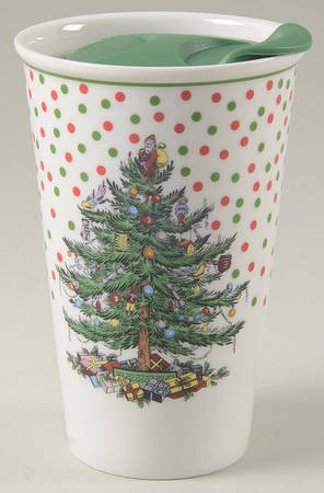 Christmas Tree Travel Tumbler & Silicone/Plastic Lid