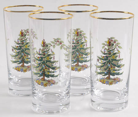 Christmas Tree 15 Oz Glassware Highball - Set of 4