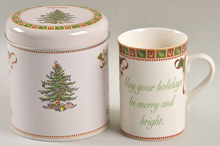 Christmas Tree Sentiment Mug & Tin w/Lid Set