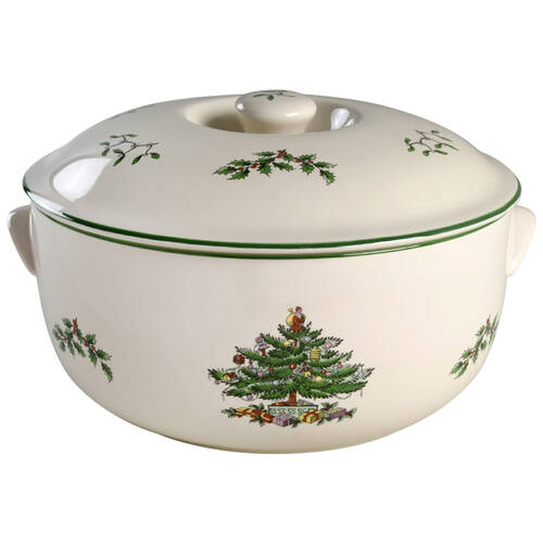 Christmas Tree 2.25 Qt Round Covered Casserole