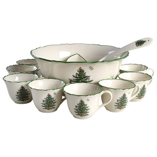 Christmas Tree (10 Piece) Punch Set (Punch, 8 Cup/Punch, Ladle)