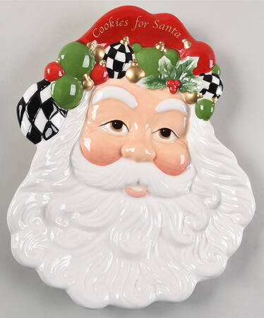 Christmas Tree Santa Shaped Plate