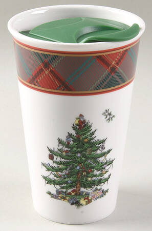 Christmas Tree Travel Mug & Plastic Lid