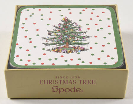 Christmas Tree Square Corkback Coaster - Set of 6 Motif 10
