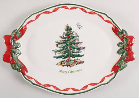 Christmas Tree 14" Oval Serving Platter