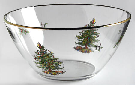 Christmas Tree Large Glassware Salad Bowl
