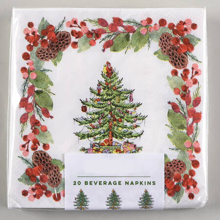 Christmas Tree Package of Paper Beverage Napkins