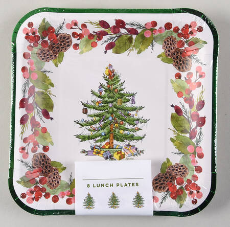 Christmas Tree (Pack of 8) Square Paper Luncheon Plates