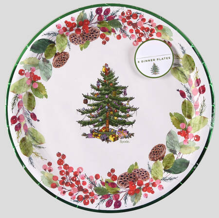Christmas Tree Pack of 8 - Paper Dinner Plate