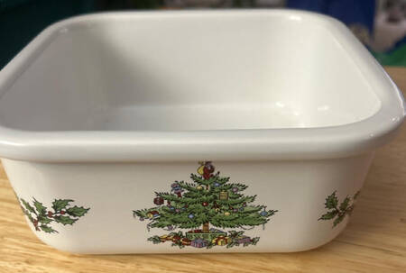 Christmas Tree 6" Square Food Storage Container No Lid