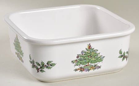 Christmas Tree 8" Square Food Storage Container No Lid