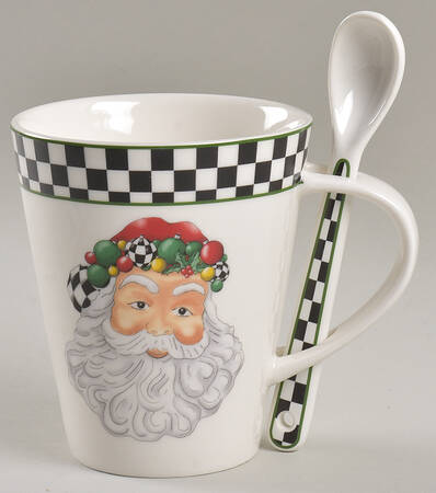 Christmas Tree Slotted Handle Mug & Ceramic Spoon Set