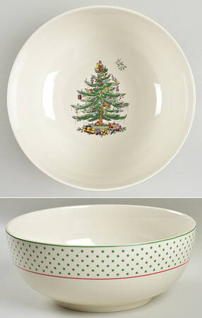 Christmas Tree 10" Large Salad Serving Bowl