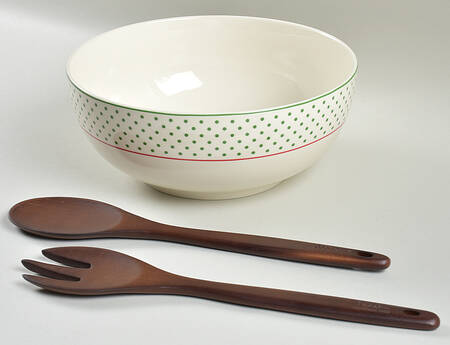 Christmas Tree 3 Piece Salad Set (SB10 & Wood Servers)