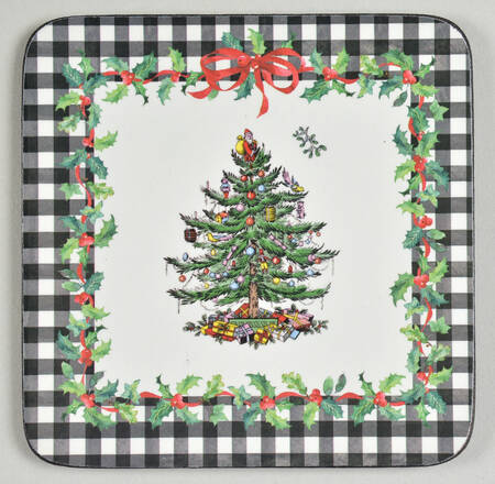Christmas Tree Square Corkback Coaster