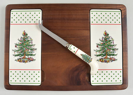 Christmas Tree Cheese & Cracker Board & Knife