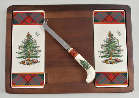Christmas Tree Cheese & Cracker Board & Knife