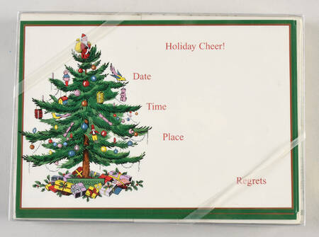 Christmas Tree Paper Fill In Invitaions - Set of 10