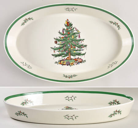 Christmas Tree Oval Sole Dish