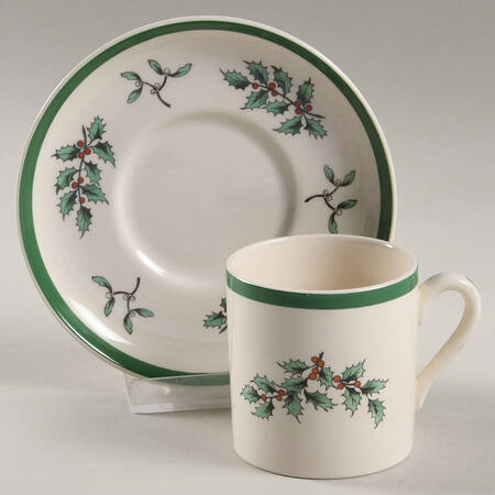 Christmas Tree Flat Demitasse Cup & Saucer Set