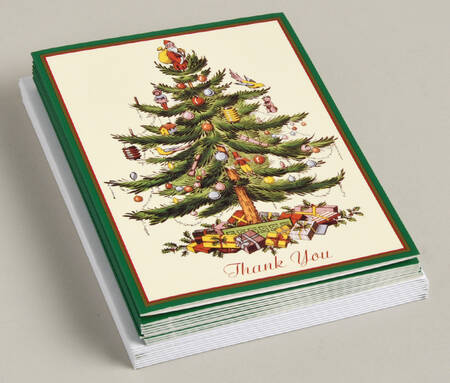 Christmas Tree (Set of 10) Paper Thank You Notes