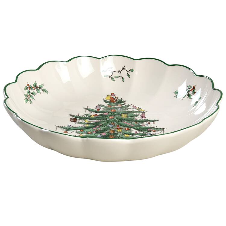 Christmas Tree 10" Scalloped Bowl
