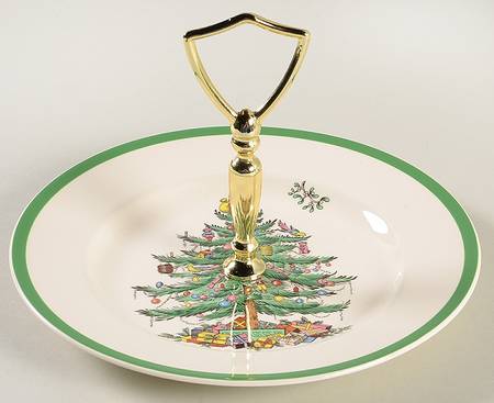 Christmas Tree Salad Plate for 2-Tiered Serving Tray