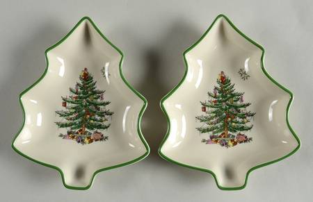 Christmas Tree Small Tree Shaped Dish - Set of 2
