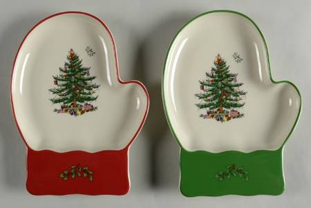 Christmas Tree (Set of 2 Motif) 7" Mitten Dish