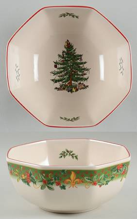 Christmas Tree 7" Octagonal Serving Bowl
